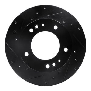 Kia Sportage Brake Rotor (1) - Front Left - R1 Concepts - Drilled & Slotted - Black - `95-`02